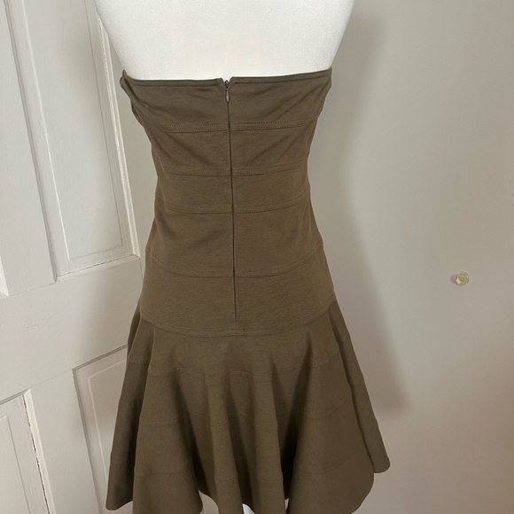 See by Chloe Olive Green Strapless Dress 10 EUC - Picture 6 of 9